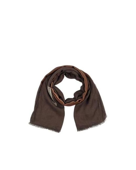 Saint Laurent Brown Square Tassel Scarf
