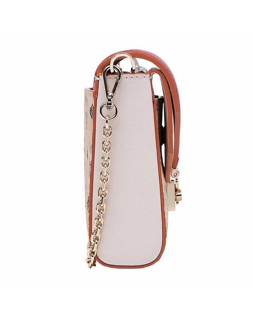 MCM Red Logo Flip Shoulder Bag