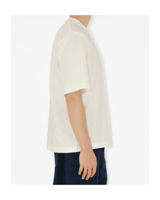 Burberry White Logo Patch Crewneck T-Shirt for men
