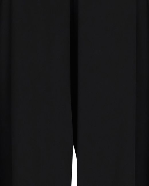 Max Mara Black Pleated Jersey Palazzo Pants