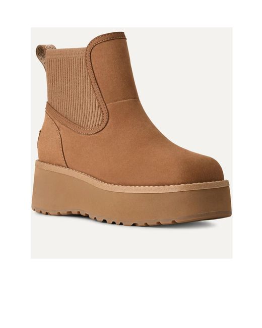 Ugg Brown Round-Toed Ankle Boots