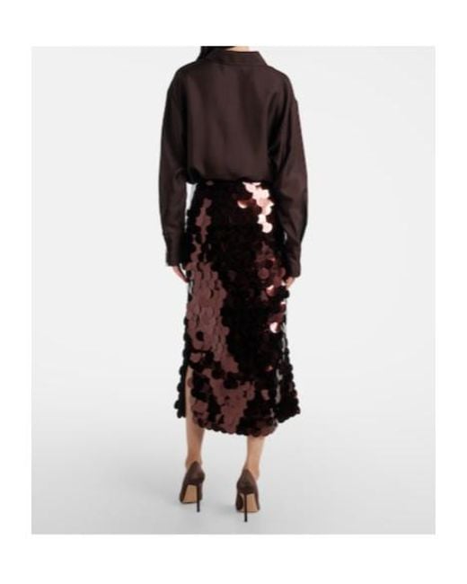 Roksanda Brown Sequined Midi Skirt