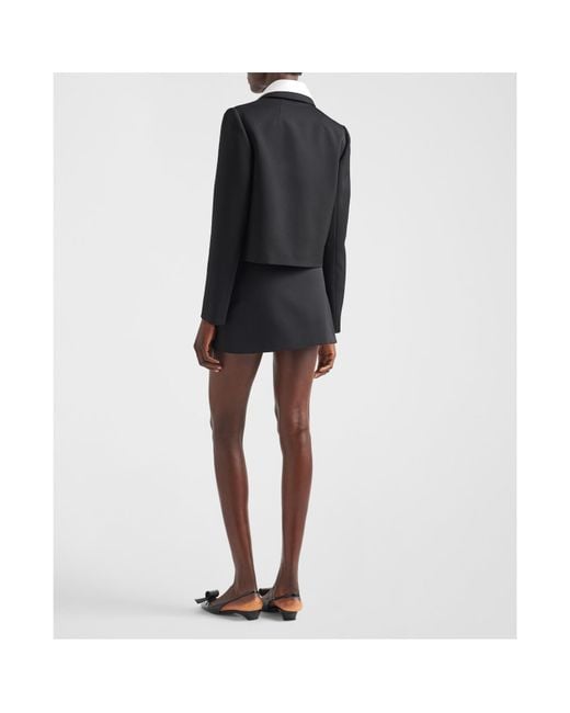 Prada Black Crystal-Embellished Wool Mini Skirt