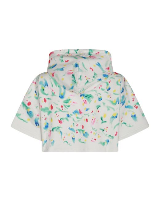 Marni Blue Logo Patch Cropped Hoodie