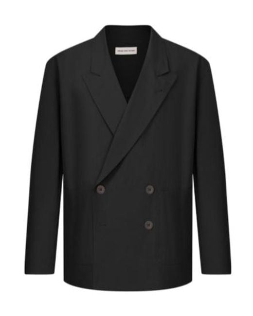 Dries Van Noten Black Long-Sleeved Suit Jacket for men