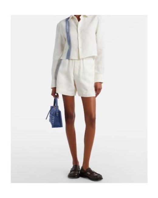 J.W. Anderson White Cropped Linen Shirt