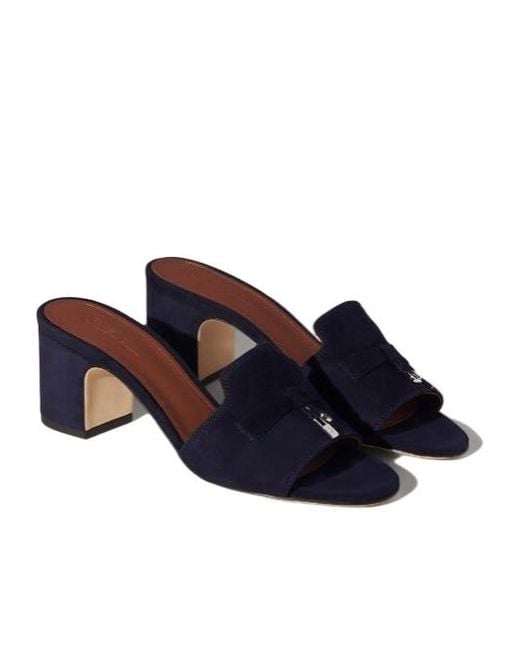 Loro Piana Blue Summer Charms Suede Sandals