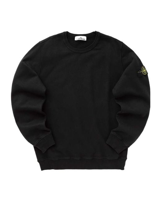 Stone Island Black Compass Patch Crewneck Sweatshirt for men