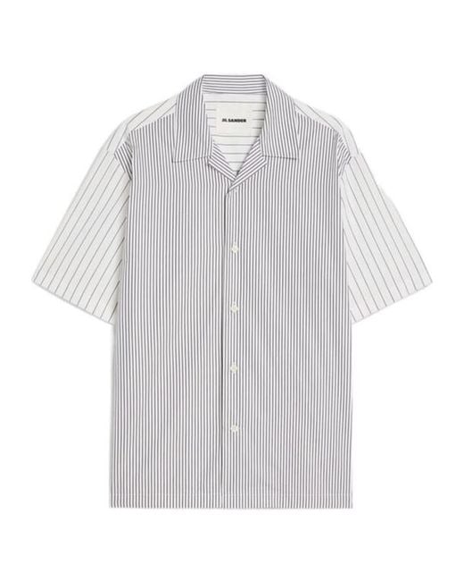 Jil Sander White Lightweight Striped Shirt for men