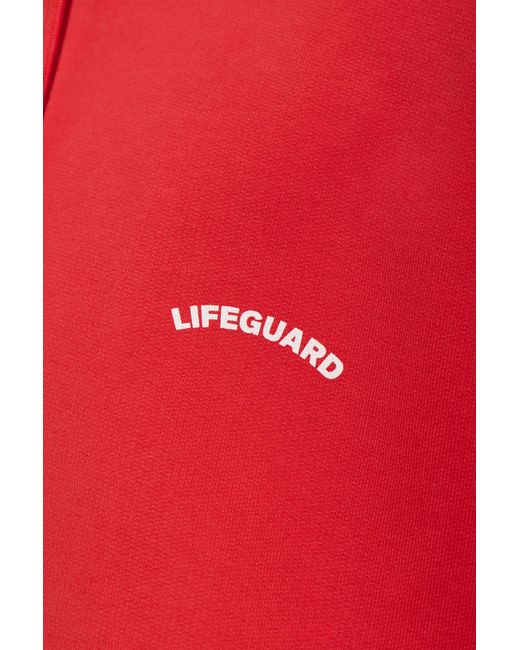 Vetements Red Long-Sleeved Hooded Sweatshirt for men