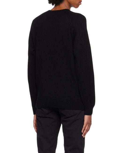 Sunspel Black Crew-Neck Sweater for men