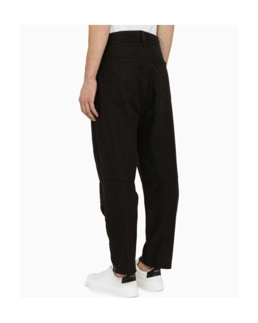 Stone Island Black Cropped Tailored Trousers for men