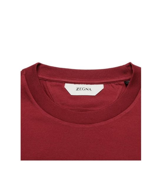 Zegna Red Logo-Print Short-Sleeve T-Shirt for men