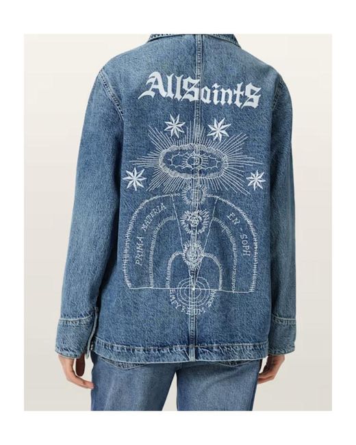 AllSaints Blue Denim Oversized Bex Jacket