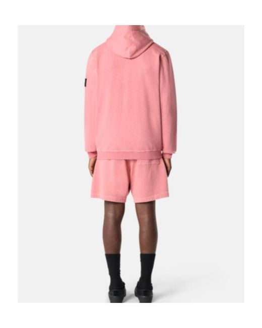 Stone Island Pink 6100032 Malfilé Fleece 'Old' Effect for men
