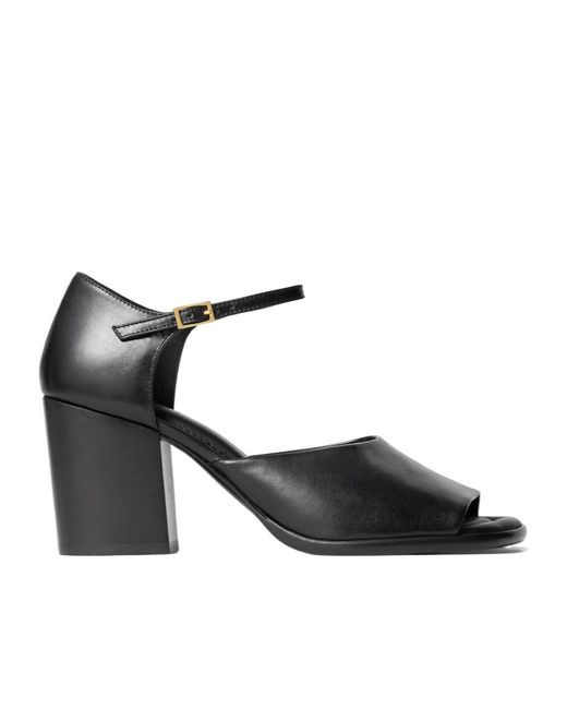 Lemaire Black Square-Heeled Sandals