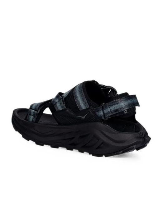 Hoka One One Black Infini Hike Tc Touch-Strap Buckle-Fastening Sandals