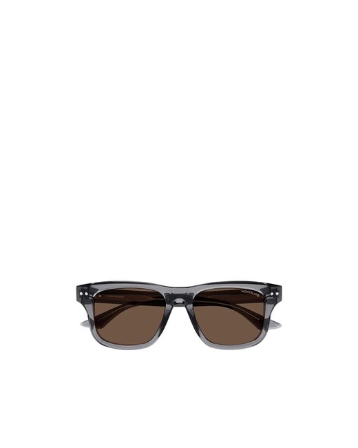 Montblanc White Eyewear Panthos Frame Sunglasses for men