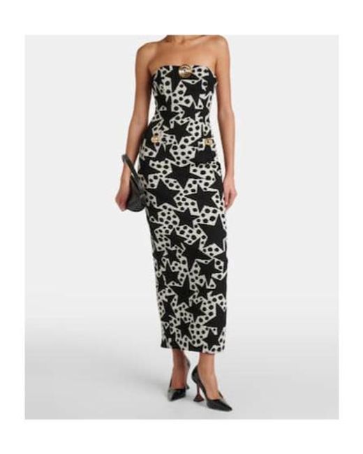 Area Black Crystal-Embellished Jacquard Maxi Dress