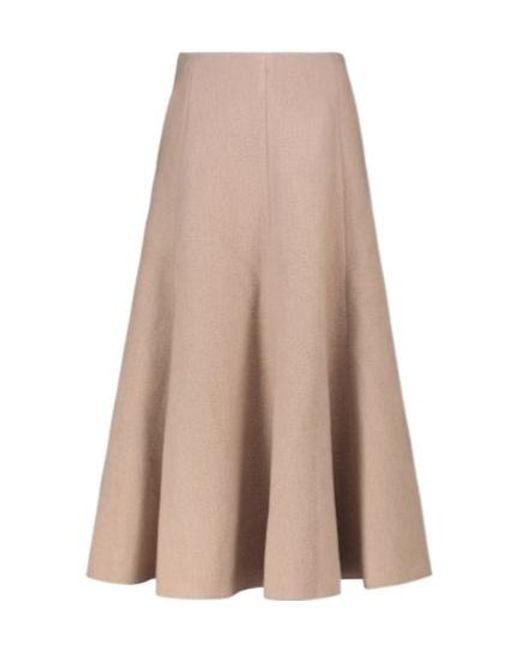 Gabriela Hearst Natural Maureen High-Waisted Pleated Midi Skirt
