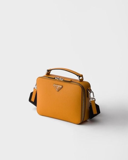 Prada Brown Brique Medium Saffiano Leather Bag for men