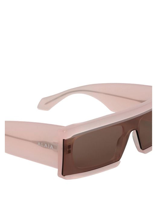 Alaïa Brown Rectangular Mask Sunglasses