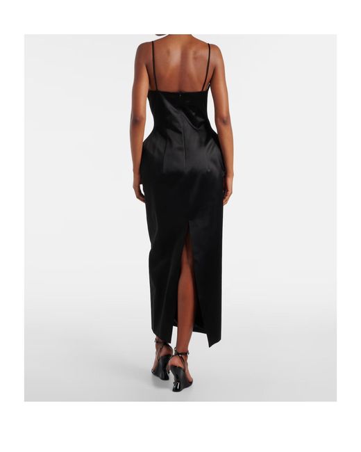 Magda Butrym Black Silk Midi Dress