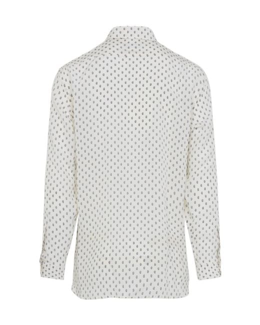 Tom Ford White Crepe De Chine Paisley-Print Fluid Fit Shirt for men