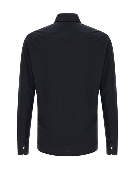 Kiton Blue Positano Long-Sleeve Polo Shirt for men
