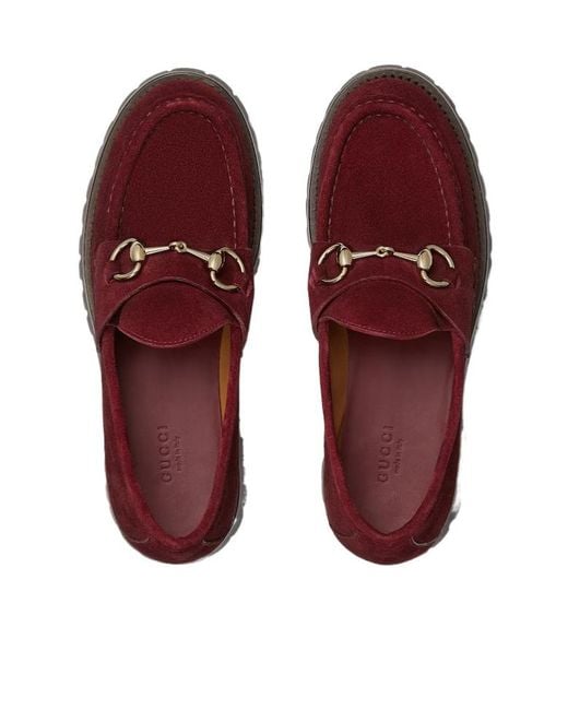 Gucci Red Loafer With Horsebit, Uk
