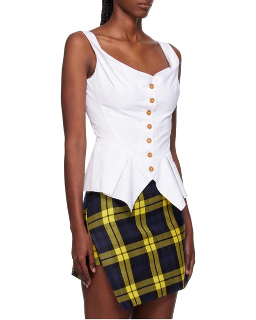 Vivienne Westwood White Square-Neck Button Down Top