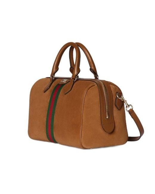 Gucci Brown Ophidia Large Boston Bag