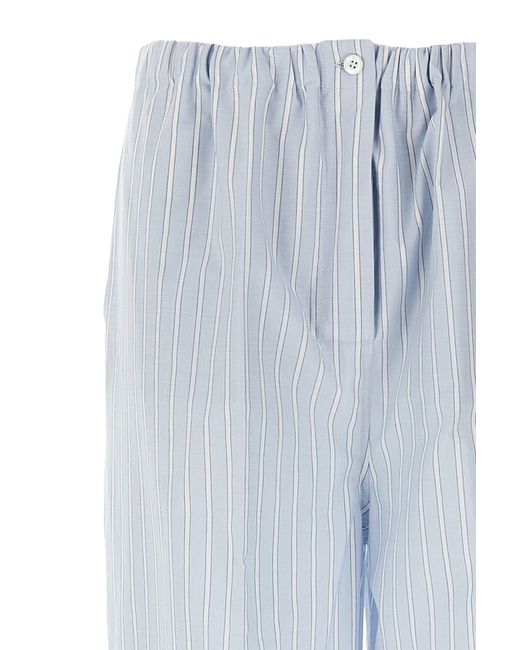 Prada Blue Striped Straight Leg Pants