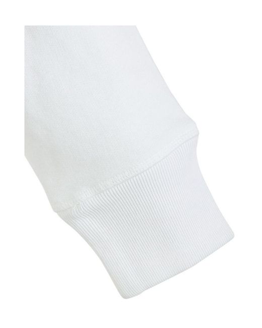 Burberry White Logo Embroidered Hoodie