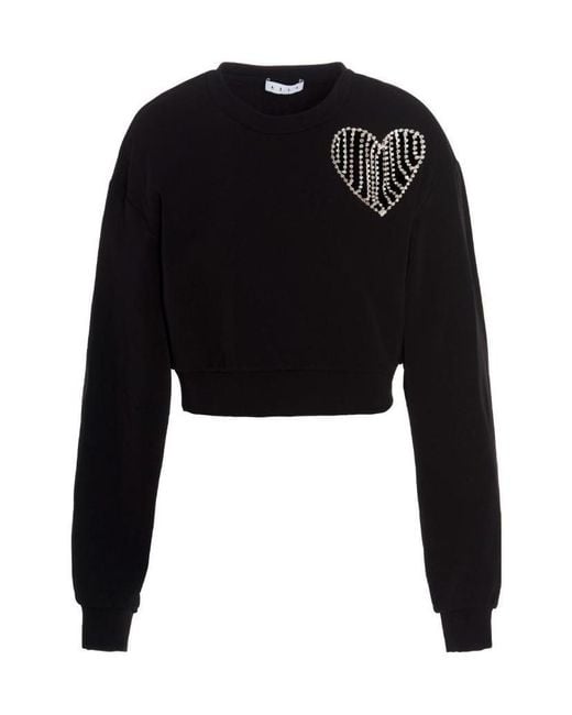 Area Black Crystal-Embellished Cut-Out Sweatshirt