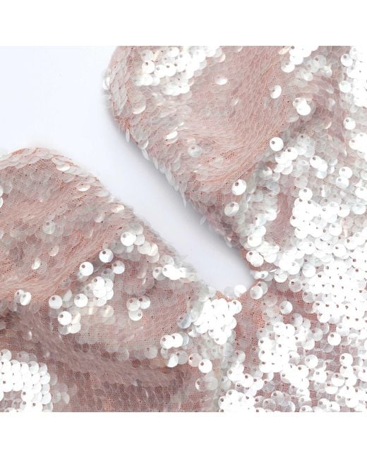Self-Portrait Pink Sequin Off-Shoulder Mini Dress
