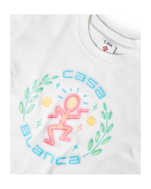 Casablanca White Logo Print T-Shirt for men