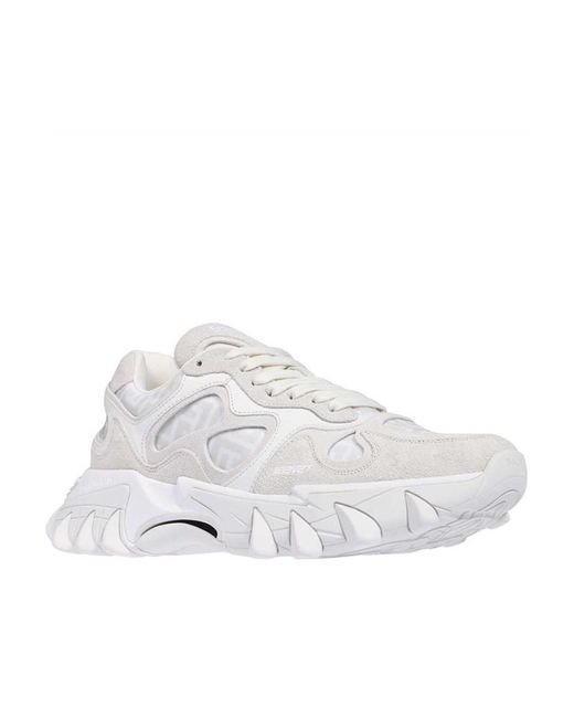 Balmain White B Eats Panelled Sneakers for men