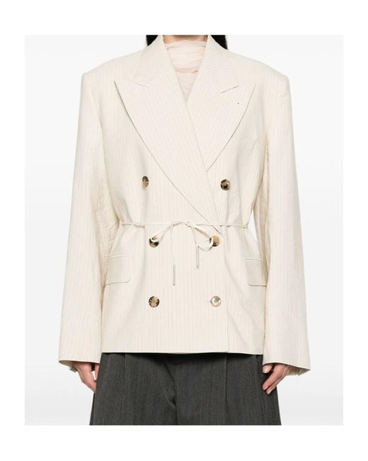Dries Van Noten Natural Long-Sleeve Blazer