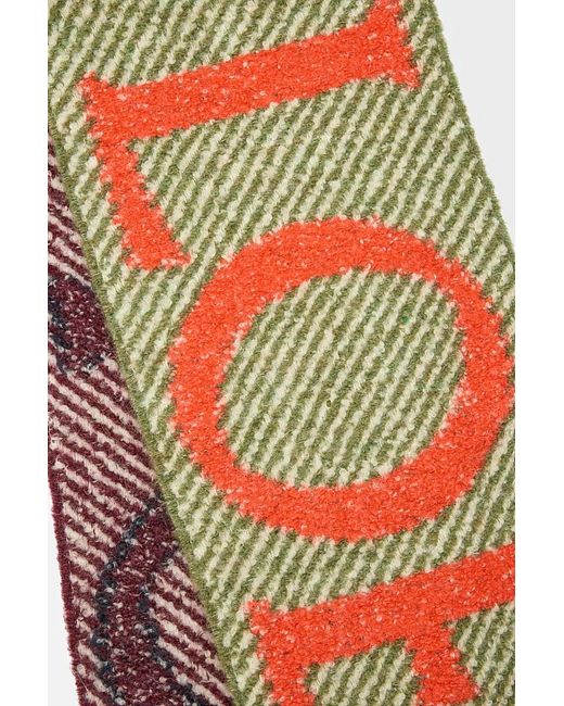 Loewe White Logo Jacquard Fringed Edge Scarf