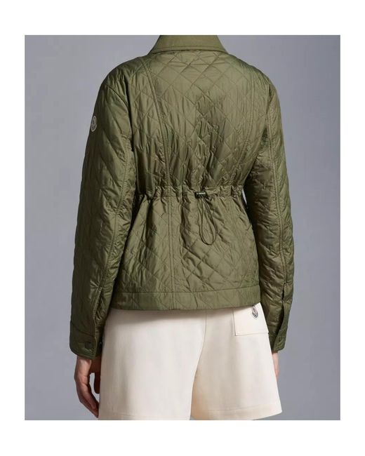 Moncler Green Galene Logo Patch Quilted Jacket