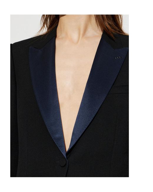 Tom Ford Blue Satin-Lapel Blazer