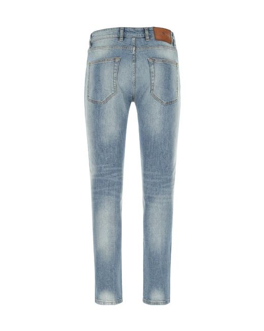 Pt05 Blue Logo Jeans for men
