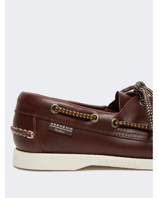 Weekend by Maxmara Brown X Sebago Slip-On Loafers