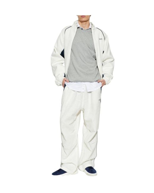 Rhude White Stand Collar Zip Jacket for men