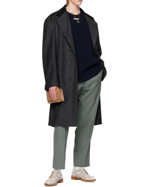 Maison Margiela Black Work-In-Progress Wool Coat for men
