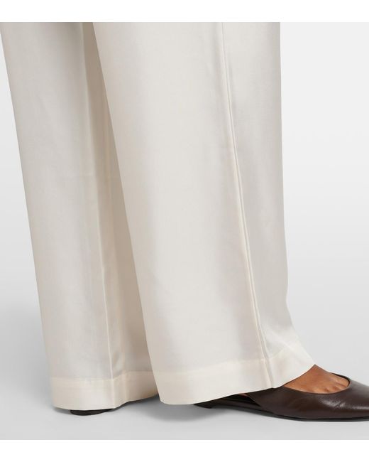 Rohe White Silk Wide-Leg Pants
