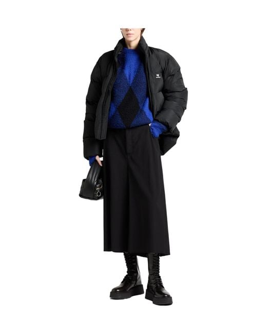 Balenciaga Black Simple Solid-Color Wide-Leg Pants