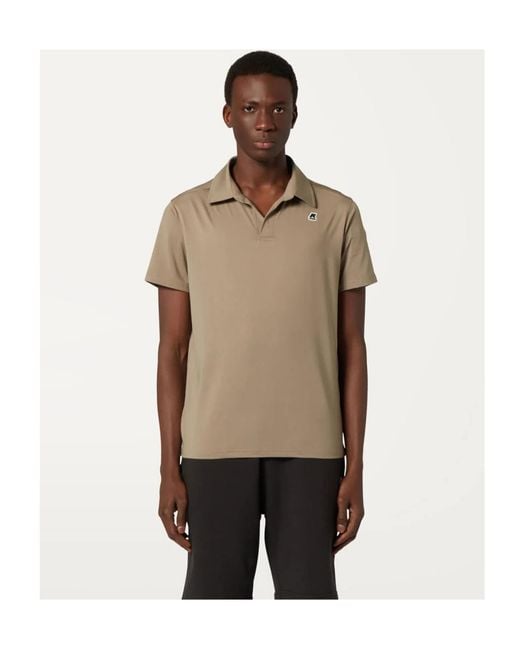 K-Way Natural Polo Shirt With Lapel Short Sleeve for men