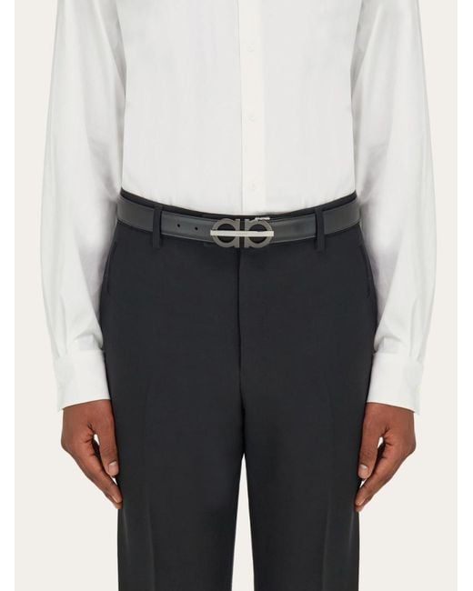 Ferragamo White Ferragamo Eyewear Logo Buckle Belt for men